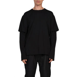 Camiseta de manga larga de doble capa de último estilo Waffle Knit recortada con patrón cuadrado camiseta de impresión Digital para hombres - Product Image 1