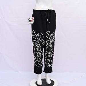 Pantalon de survêtement personnalisé de haute qualité Pantalon de jogging style baggy Broderie en strass Conception personnalisée Pantalon scintillant - Product Image 1