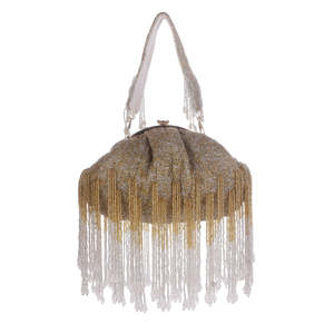 Pochette de Soirée Élégante Bohème Vintage de Créateur Broderie Perles Mariage Fête Femme Daim Ouvert - Product Image 3
