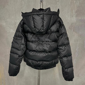 Vêtements décontractés unis Vestes bouffantes zippées Manteau en duvet d'extérieur et d'hiver à la mode pour hommes Veste en duvet coupe-vent personnalisée à bulles - Product Image 6