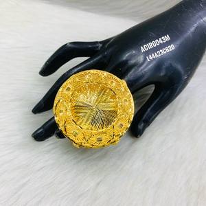 Anillos de dedo clásicos chapados en oro para mujer, joyería con forma de flor en línea - Product Image 1