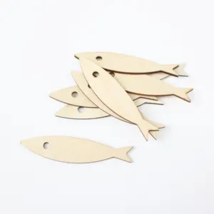 Wooden fish decor wall stickers fish coloring for kids size 9cm Colorful DIY Toy Painting Competitive Price