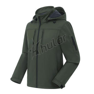 Cortavientos Softshell deportivo de invierno personalizable para hombre, cortavientos de talla grande, ajustado, transpirable, con cremallera, con capucha frontal para deportes al aire libre, correr - Product Image 5