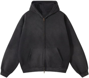 Sudadera con capucha lavada con ácido de gran tamaño personalizada estilo Vintage algodón Streetwear pulóver sudadera para Unisex hombres mujeres Casual - Product Image 6