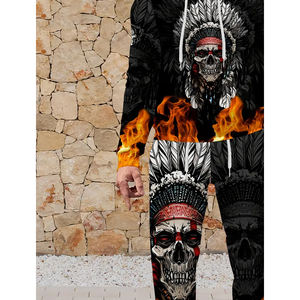 Ensemble de 2 pièces de vêtements de sport d'entraînement Survêtement à manches longues pour hommes, survêtements confortables en coton de coupe régulière avec logo personnalisé et sublimation - Product Image 5