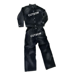 Conjunto de Mezclilla Unisex 100% Algodón, Sudadera con Capucha Personalizada, Informal, de Invierno, Transpirable y Ecológica - Product Image 3