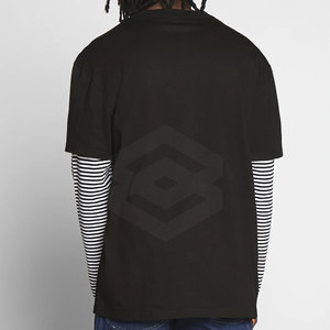 T-shirt double couche de haute qualité pour hommes Dernière conception T-shirt double couche Impression de logo personnalisé Coton Polyester - Product Image 6