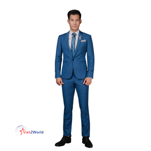 Trajes y chaquetas de negocios medidos personalizados para hombres de Vietnam Chaleco con cuello en V Cierre de un solo pecho Transpirable con opciones especiales - Product Image 3