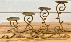 Nuevo último diseño Vintage Metal hierro único portavelas té luz titular recubierto de Oro precio al por mayor hogar decorar Mesa - Product Image 4