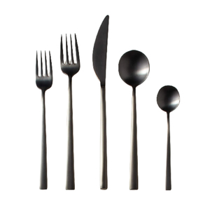 Cubiertos de boda de Hotel de restaurante de alta calidad, cuchara negra, tenedor, cuchillo, juego de vajilla de acero inoxidable para restaurante, fiesta de Hotel - Product Image 1