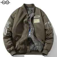 Hommes Femmes Vintage Style Hiver Pilote Vestes Épais Chaud Bomber Vol Manteau Stand Badges Streetwear Survêtement pour L'extérieur