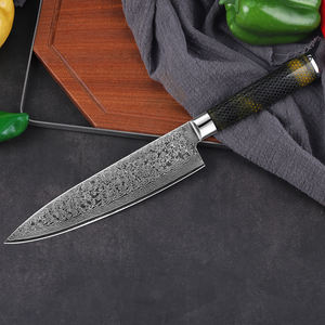 Cuchillos de cocina de acero de Damasco personalizados al por mayor hoja fija profesional de acero de Damasco con servicio OEM ODM precio de fábrica - Product Image 6