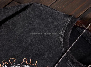 Wholesale Custom Vintage Streetwear T-Shirts Men High Quality <b>Acid</b> Wash Design <b>Drop</b> Shoulder Puff Technique Quick Dry 100% Long - Product Image 6