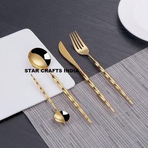 High Quality 4-Piece Luxury <b>Mirror</b> Polished Stainless Steel Flatware Set Gold Silver Wedding Tableware Dishwasher Safe for <b>Kids</b> - Product Image 4
