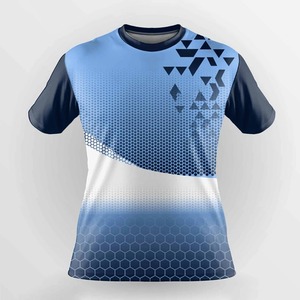 Mélange de coton et de polyester T-shirt pour hommes et femmes Formation Badminton Uniformes Garçons T-shirt surdimensionné à col rond Stock de course - Product Image 3