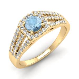 Anillos de Plata de Ley 925 con Moissanita Sólida REYES a Precio de Mayoreo para Mujer, Joyería de Lujo con Piedra Preciosa Aguamarina, Regalo de Boda - Product Image 2