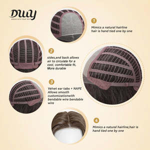 Brittany-DWY Free Part <b>Brown</b> Tresses Wavy Synthetic <b>Wig</b> with Light <b>Brown</b> Lace Front - Product Image 5