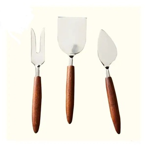 Juego de cuchillos cortadores de queso de 4 piezas de acero inoxidable con estilo con mango de mármol azul utilizado para mesa de desayuno - Product Image 4