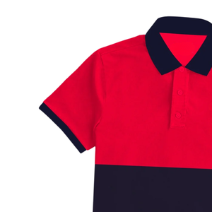 <b>Mens</b> <b>Red</b> and Navy Color Block <b>Polo</b> <b>Shirt</b> Stylish Casual Wear Comfortable Cotton Fabric for Everyday Use - Product Image 5