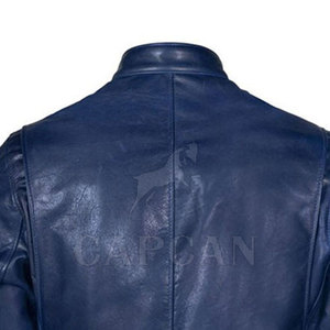 Uniquely Designed Waterproof Zipper Leather <b>Jacket</b> for <b>Men</b> Custom Brand Logo Stand Collar <b>Summer</b> Style Available Multiple - Product Image 5