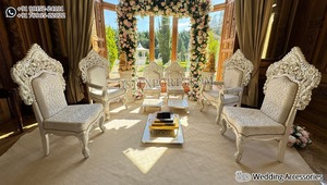 Juego de sillas bajas Mandap de boda hindú, juego de sillas Mandap DE BODA hermosa, silla Mandaps de matrimonio indio real, Australia - Product Image 3