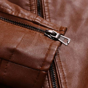 Logo personnalisé de haute qualité col montant veste en cuir pour hommes vêtements de mode d'hiver - Product Image 6