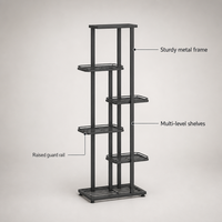 Support pour plantes, étagère à fleurs en métal à plusieurs niveaux, support de présentation pour plantes suspendues, support de plante en fer de style nordique luxueux, décoration intérieure