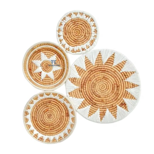 Wholesales Vietnam <b>Wall</b> <b>Hangings</b> Decor Set of 4 Hyacinth <b>Wall</b> <b>Baskets</b> Woven <b>Wall</b> Plates - Product Image 2