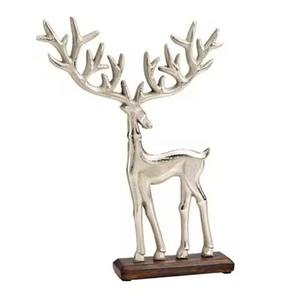 Escultura Moderna de Reno Hecha a Mano con Base de Madera y Metal de Aluminio, Accesorio para Árbol de Navidad - Directo de Fábrica, Tamaño y Color Personalizables - Product Image 5