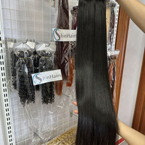 Hair Extension Bone Straight Human Hair Bundles,Super Double Drawn Virgin Hair Burgundy Color Super Double Drawn - Product Image 1