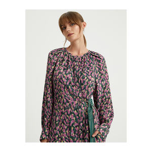 Casual Printed Unlined <b>Dress</b> with Viscose <b>Belting</b> No Pocket Very Colorful - Product Image 4