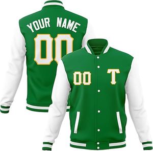 Nuevo diseño de moda chaqueta de béisbol suelta felpa bordado letra hombres personalizado Street Varsity chaquetas de hombre - Product Image 3