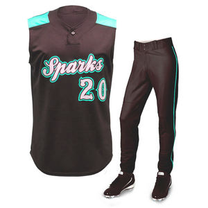 Jersey de béisbol con cuello redondo, conjunto de uniforme de béisbol con sublimación completa, ropa de softbol 2024 - Product Image 4