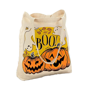 Reusable Canvas <b>Bag</b> for Trick or Treating Grocery Store Printed Your Logo - Product Image 1