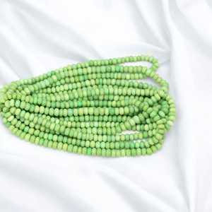 Perles de pierre rondelle lisse opale vert pâle naturelle 7mm 10mm brins de pierres précieuses en vrac fabrication de bijoux en vrac en gros de l'Inde - Product Image 4