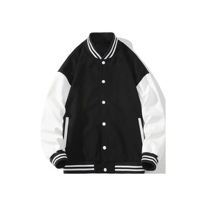 Veste de baseball à logo brodé sur le devant et le dos Vestes de letterman Veste de baseball universitaire courte et lourde pour hommes - Product Image 1