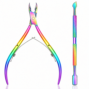 Professional Stainless Steel Baby <b>Nail</b> <b>Tool</b> Set Wide Jaw Opening Pink Handle Cuticle Nippers Pusher Scraper Durable for Finger - Product Image 4