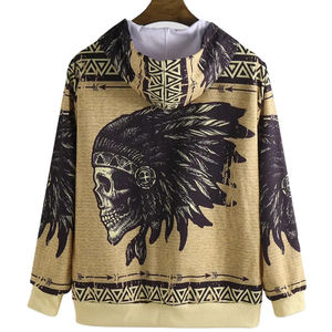 Sweat-shirt à capuche imprimé par Sublimation pour homme, vêtement d'hiver de haute qualité, léger, de couleur Beige, à vendre à bas prix, 2023 - Product Image 2