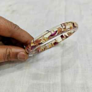 Brazaletes de Resina de Joyería de Moda, Brazaletes de Resina Hechos a Mano en Capas con Brillo Multicolor Verde, Negro, Blanco, Naranja, Marrón y Amapola - Product Image 1