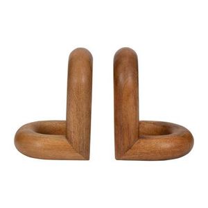 Sujetalibros de madera de acacia y mango hechos a mano, soportes de libros resistentes para estantes de oficina, extremos de libros elegantes hechos en la India - Product Image 4