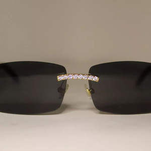 Lunettes de soleil de luxe sans monture, légères, en diamant, vente en gros, fabricant de lunettes en moissanite personnalisées, Shenzhen OEM ODM - Product Image 2