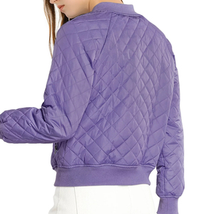 Chaqueta Bomber de alta calidad para mujer 2024, chaqueta Bomber de manga larga con cuello de pie y cremallera para mujer - Product Image 2