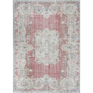 Alfombra de Lana Anudada a Mano de Gran Tamaño, Diseño de Medallón Rojo y Naranja, para Sala de Estar, Pasillo Rectangular, Modelo Pae-2445 - Product Image 1