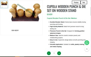 Cupola Wooden <b>Punch</b> and Die <b>Set</b> Medium Jewelry Forming Tool With Wooden Stand Metal Shaping Tool | Item No GS-623Y - Product Image 3