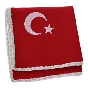 Pañuelo de bolsillo hecho a mano con borde tejido y diseño exclusivo, estampado con la bandera turca, para blazers y trajes. - Product Image 2