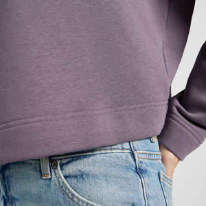 New Design Women's 100% Cotton Crop Top <b>Hoodie</b> Drop Shoulder <b>Workout</b> Training Gym Cropped <b>Hoodie</b> for Winter - Product Image 6