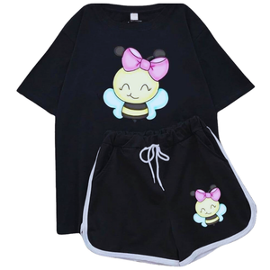 Conjunto de Dos Piezas para Chicas: Camiseta con Hombros Caídos y Shorts Sexys por Encima de la Rodilla, Material Spandex, Precio de Mayoreo Directo, en Existencia - Product Image 6