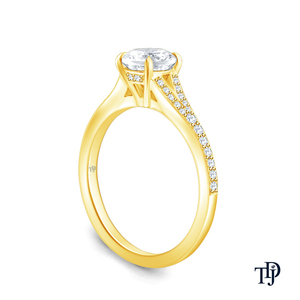 แหวนทอง 14K แบบก้านแยก ประดับเพชรเม็ดเล็กทรงเหลี่ยม ขายส่งและปลีกแบบ OEM - Product Image 5