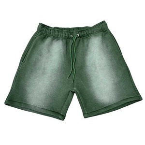 Moda de alta calidad lavado con ácido 440 Gsm Vintage gimnasio corto algodón cordón cintura verano hombres pantalones cortos fabricante ropa de calle - Product Image 4