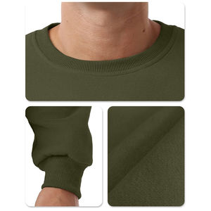 เสื้อสเวตเชิ้ตคอกลมทรงโอเวอร์ไซส์คุณภาพสูงแบบเรียบง่าย สกรีนโลโก้ตามสั่ง ผ้าฟลีซคอตตอน 100% ทรงไหล่ตกสำหรับผู้ชาย - Product Image 3